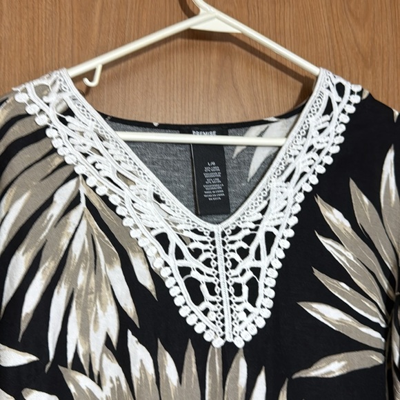 Premise Floral Print Top Size Large Lace - Picture 3 of 4